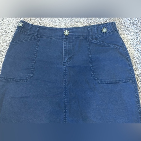 Per Se Navy Cotton Spandex Utility Pocket Button Skirt Size 4 - Picture 3 of 6